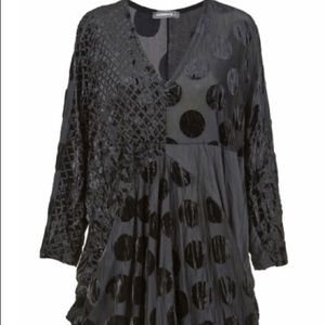 NWT Alembika black velvet spliced tunic dress
